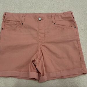 Women's Pink Stretch Denim Shorts M 8/10